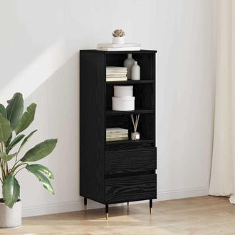 vidaXL Vidaxl Credenza Rovere Nero 40 X 36 X 110 Cm Legno Ingegnerizzato