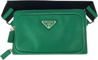 Prada Pre-owned Belt Bags, female, Green, Size: ONE SIZE Pre-owned Saffiano Leather Waist Bag