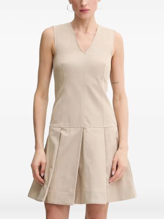 Karl Lagerfeld V-neck pleated mini dress - Neutrals