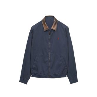 Prada Cotton Jacket With Leather Details