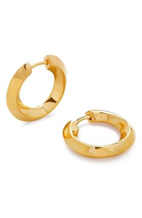 Monica Vinader Power Small Hoop Earrings in 18Ct Gold Vermeil at Nordstrom