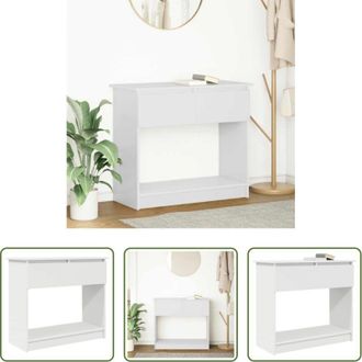 vidaXL Cassetti - Tavolo Consolle con Cassetti Bianco 85,5x38,5x74,5 cm