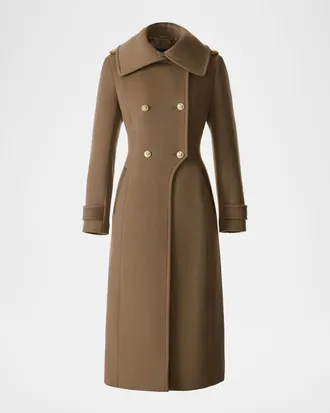 Mackage Elodie Double-Breasted Sparkly Long Coat