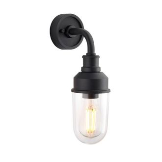 Netlighting Monza Outdoor Wall Lantern Matt Black Clear Glass