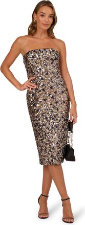 Adrianna Papell Womens Sequin Midi Dress - Multicolour - Size 16 UK