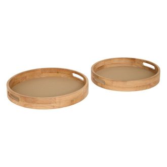 Atmosphera Bandeja Redonda Pu Bonie Taupe X2 - Atmosphera Cr&eacute;ateur DInt&eacute;rieur