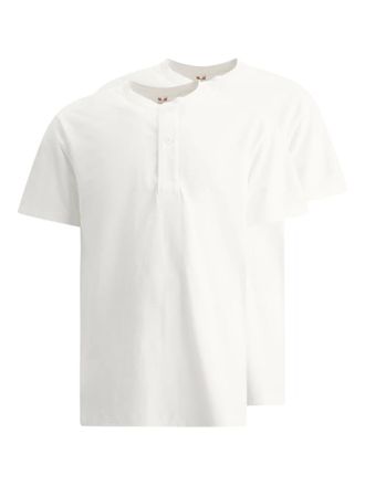 Beams Plus Henley cotton T-shirts (pack of two) - White