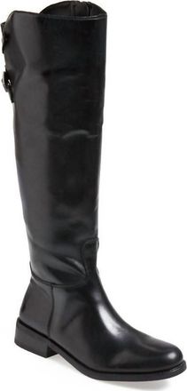 Vince Camuto Women Glossy Leather Tall Riding Boots In Black