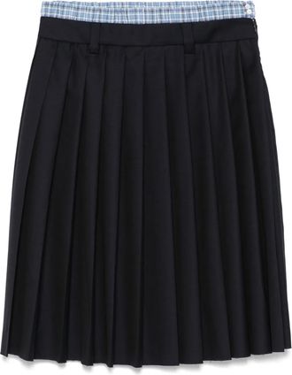 Miu Miu Gonna midi Batavia plissettata - Blu