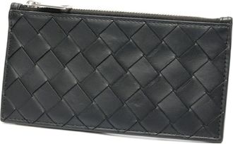 Bottega Veneta Black Leather Coin Purse/Coin Case (Pre-Owned)