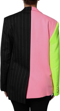 Dolce & Gabbana Womens Multicolor Patchwork Embellished Coat Jacket Clothing