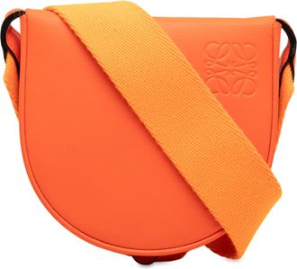 Loewe Womens Pre-owned Small Soft Calfskin Heel Pouch - Orange Leather - One Size