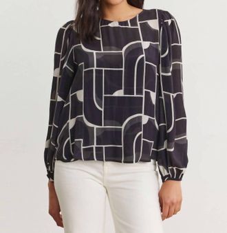 Velvet Desta Long Sleeve Top In Bauhaus