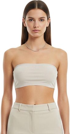 Rick Owens White Solid Strapless Top