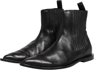 Dolce & Gabbana Black Chelsea Men Short Ankle Boots Shoes Leather