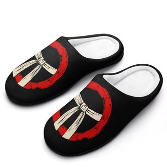 Generic Karate Funny Mens Slippers Cotton Warm House Shoes Memory Foam Sandals Print Size 7-14