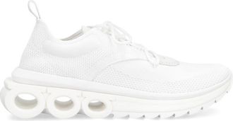 Ferragamo White Lace Up Sneakers