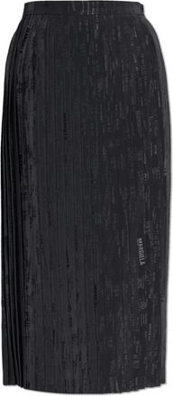 Maison Margiela Geplooide Midi Rok - Dames - Midirokken - Blauw - XS - Rayon - Rokken