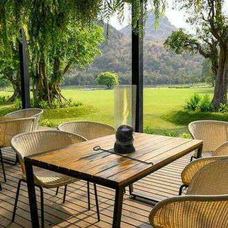 Dmora Chimenea De Bioetanol Dscognamill, Chimenea Ecol&oacute;gica, Hogar Sin Humo, Calefactor De Etanol, Made In Italy, 15x15 H47 Cm, Negro - Dmora