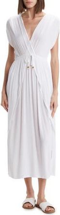 Boho Me V-Neck Front Tie Cover-Up Maxi Dress in White at Nordstrom Rack, Size Medium