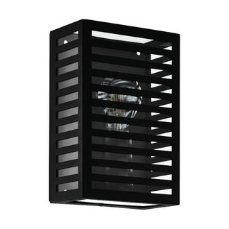Eglo Alamonte Exterior Wall Light Cuboid - Black | TJ Hughes