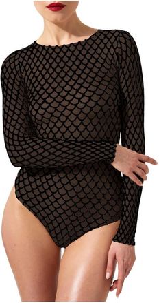 Wolford Velvet Net Illusion Body - Dames - Bodies - Zwart - M - Wol - Tops