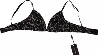 Dolce & Gabbana Womens Black Millennials Star Non Wire Cotton Bra Underwear And White Clothing