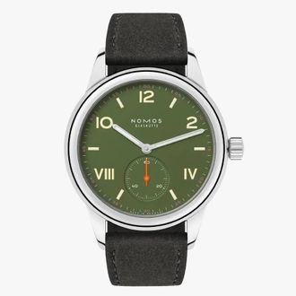 NOMOS Glash&uuml;tte Club Campus Olive 36mm Hand Wind Mens Watch 707