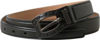 Ermanno Scervino Mens Leather Metal Buckle Belt Black