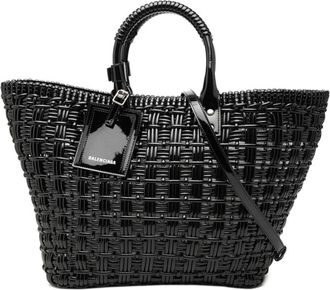 Balenciaga Black Leather Shoulder Bag Tote Bag (Pre-Owned)