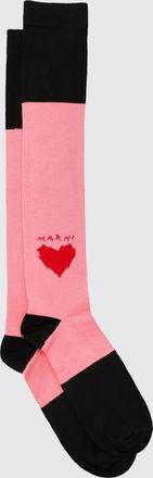 Marni Calze da bambina al ginocchio in cotone stretch con stampa cuori