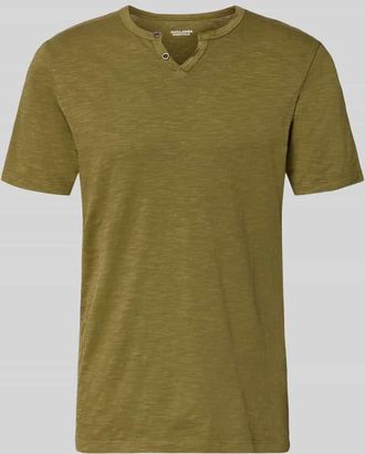 Jack & Jones Jack & Jones T-Shirt aus Baumwolle Modell SPLIT in Oliv, Gr&ouml;&szlig;e XXL