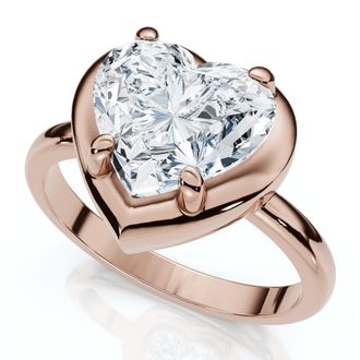 Pompeii3 Certified 2 1/2Ct Heart Diamond Button Engagement Ring 14k Gold or Pt Lab Grown
