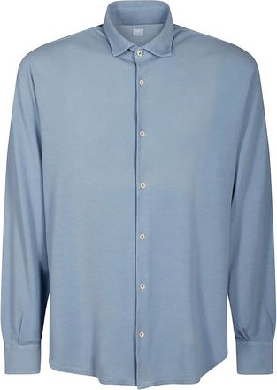 Fedeli long-sleeve cotton shirt - Blue