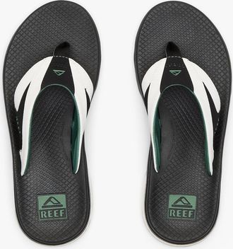 Reef Mens Reef FANNING Mens Toe-Post Sandals White/Black/Green - Size: 10