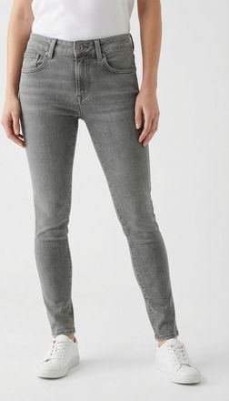 Pepe Jeans London Skinny-fit-Jeans PEPE JEANS SKINNY JEANS MW, Damen, Gr. 25, L&auml;nge 32, grau mid, Denim/Jeans, Obermaterial: 84% Baumwolle, 15% Polyester, 1% Elasthan, 