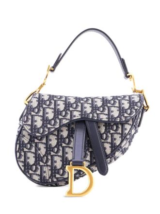 Dior Saddle Handbag Oblique Canvas Mini shoulder bag - Blu