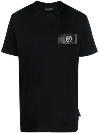 Plein Sport SS logo-patch cotton T-shirt - men - Cotton - M - Black