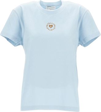 Stella McCartney T-shirt met ronde hals - Dames - T-shirts - Blauw - XS - Katoen - Tops