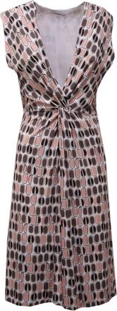 KANGRA Mouwloze jurk met v-hals en vlechtpatroon - Dames - Casual kleedjes - Veelkleurig - XL - Kleedjes