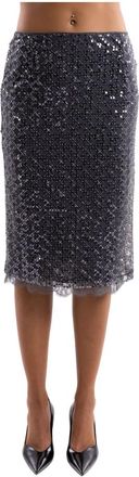 Marella Longuette Tulle Rok Mlsagevole - Dames - Kokerrokken - Grijs - M - Polyester - Rokken