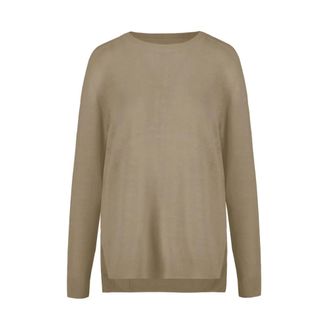 Bomboogie Trui met lange mouwen en ronde hals - Dames - Ronde hals truien - Beige - XL - Linnen - Truien & Vesten