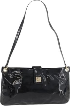 Ferragamo Pre-owned Shoulder Bags, female, Black, Size: ONE SIZE Pre-owned Patent Leather Shoulder Bag