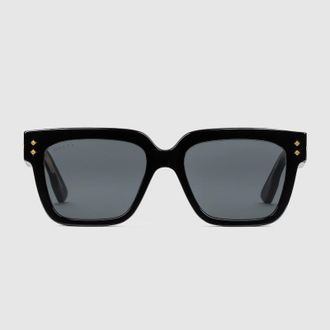 Gucci Rectangular Frame Sunglasses, Black