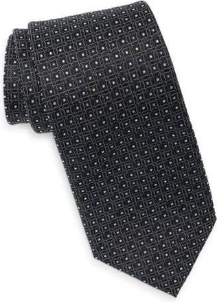Duchamp Neat Geometric Silk Tie in Black at Nordstrom Rack