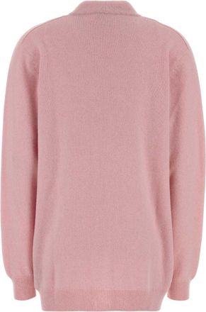 Balmain Womens Loose Cardigan Pink Goat Cashmere