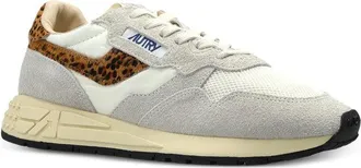 Autry Leopard-Print Panelled Sneaker - Gray