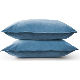 Christy Harewood Luxury Double Sided Velvet Sham Pair in Blue at Nordstrom