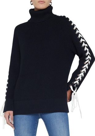 L'agence Nola Lace Up Wool-Blend Sweater