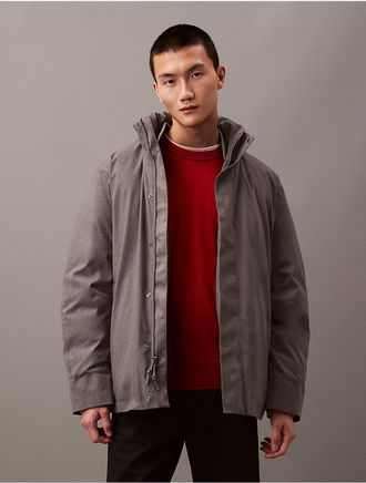 Calvin Klein Mens Melange Tech Puffer Jacket - Grey - XL